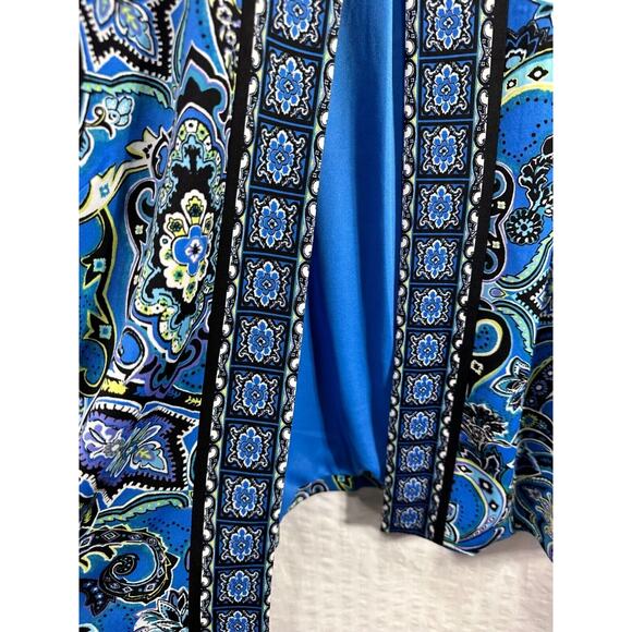 Joan Rivers Blue Open Front Jacket Top 2X Old Money Mature - Picture 4 of 6